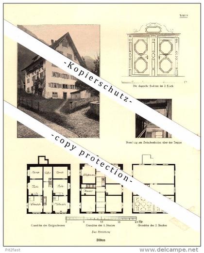 Photographien  / Ansichten , 1919 , Bilten und Mollis , Das Ritterhaus , Prospekt , Fotos , Architektur !!!