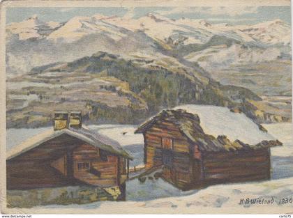 Suisse - Obersaxen - Châlets à Obersaxen - Le casucce di Obersaxen (Grigioni) - Illustrateur Wieland - Postmarked 1930