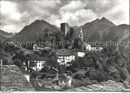 11837197 Sta Maria Calanca Burgruine Kirche Teilansicht Sta Maria Calanca