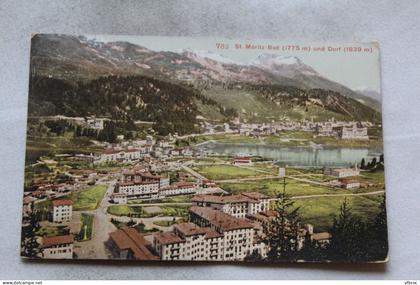 Cpa 1909, Saint Moritz Bad und Dorf, Suisse