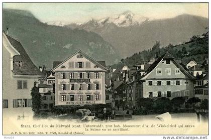 SUISSE. STANZ .  CHEF-LIEU DU NIDWALD ( CANT.  UNTERWALD )  .MONUMENT D´A. DE WINKELRIED QUI SAUVA LA SUISSE EN SE SACRI