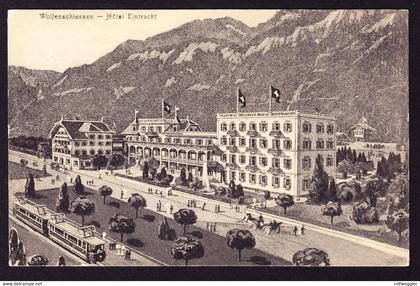 1911 Hotel Eintracht in Wolfenschiessen mit Eisenbahn. AK gestempelt Wolfenschiessen nach Heidelberg