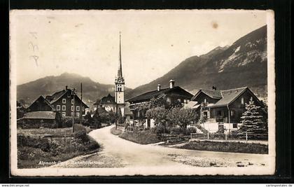 AK Alpnach-Dorf, Bahnhofstrasse und Kirche