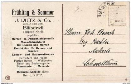 Bütschwil - J. Rutz & Co - Werbekarte