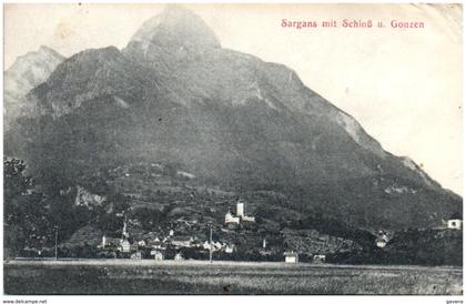 SG - Sargans mit SchloB u. Gonzen