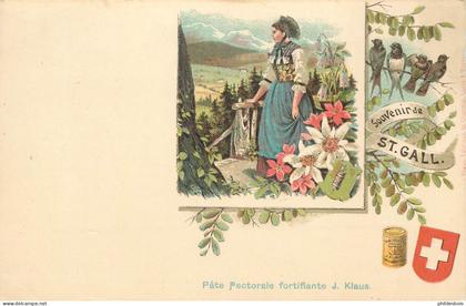 SUISSE  SAINT GALL  souvenir de ... ( chocolat Klaus )