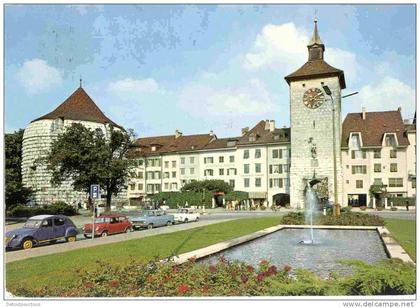 SOLOTHURM SOLEURE Amthausplatz und Bieltor 1978 ( citroen 2CV Austin mini cooper )