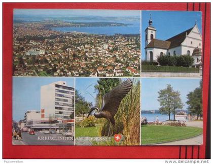 Kreuzlingen (TG) - Mehrbildkarte (Flugaufnahme, Kirche, Hotzel, Reiher, Hafen)