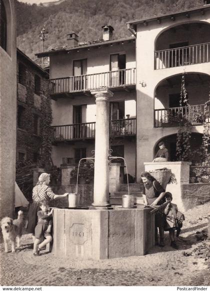 Dog & Child at Brione Sopra Minusio Vintage Switzerland Real Photo Postcard