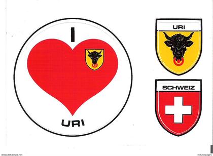 SUISSE UR SCHWEIZ Blason Ecusson Autocollant I Love URI