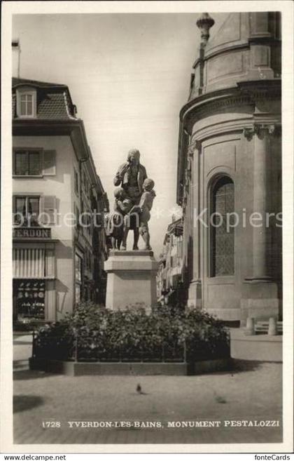 12586508 Yverdon-les-Bains Monument Pestalozzi Denkmal Statue Yverdon-les-Bains