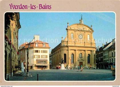 12677349 Yverdon-les-Bains Ortspartie mit Kirche Yverdon-les-Bains