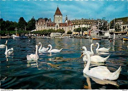 Suisse - VD Vaud - Lausanne - Ouchy - Le Port et le Château - Cygnes - CPM - Carte Neuve - Voir Scans Recto-Verso