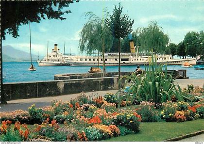 Suisse - VD Vaud - Lausanne - Ouchy - Le quai et le port - Bateaux - Fleurs - CPM - Carte Neuve - Voir Scans Recto-Verso