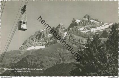 Champéry - Teleferique Seilbahn Champery-Planchaux - Foto-AK - Edition A. Deriaz Baulmes gel. 1946