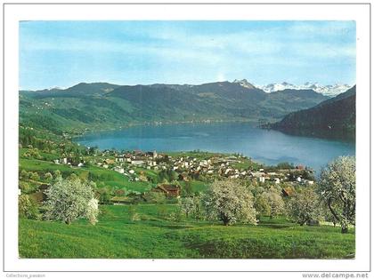 cp, Suisse, Oberägeri, See und ALpen, voyagée 1969