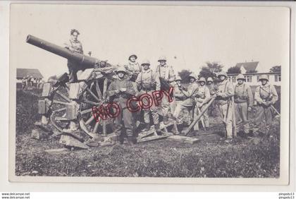 Fixe carte photo militaria militaire Armée Suisse Zurich Bülach photographe O Grob matériel armement canon année 1930