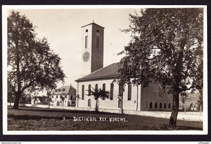 1932 gelaufene Foto AK aus Dietikon, reformierte Kirche. Gestempelt Dietikon