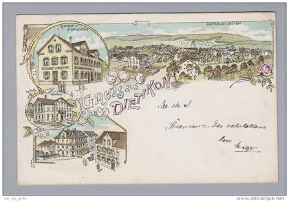 AK ZH DIETIKON 1901-06-06 Dietikon Litho L Guggenheim