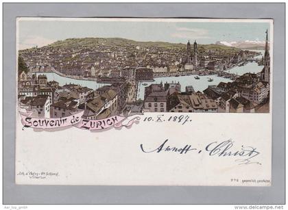 AK ZHs Zürich 1897-10-10 Litho H.Schlumpf # 6