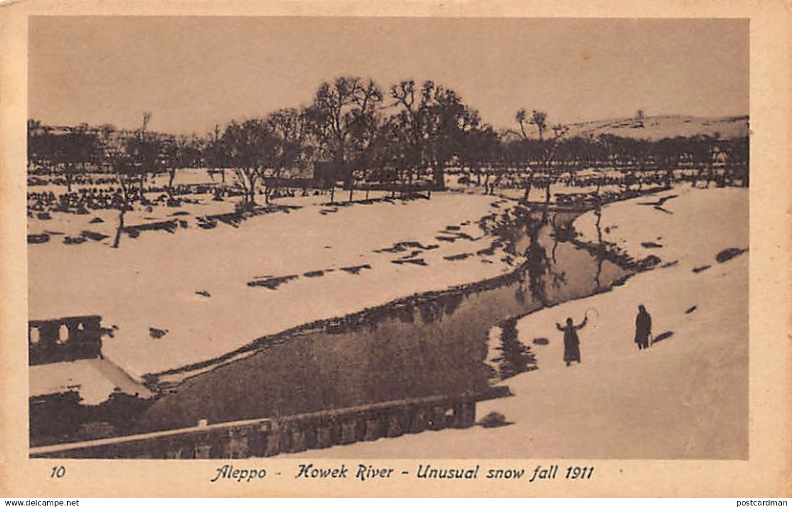 Syria - ALEPPO - Queiq River - Unusual snow fall 1911 - Publ. Sarrafian Bros. 10