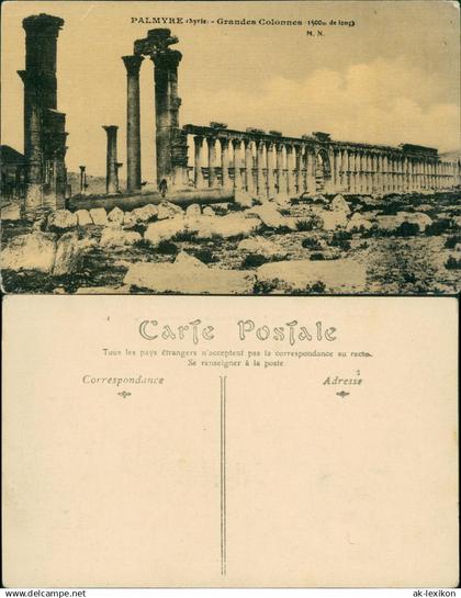 _Allgemein Syrien Palmyre Syrie Grandes Colonnes 1500m de long 1911