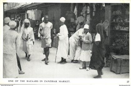 tanzania, ZANZIBAR, One of the Bazaars in Zanzibar Market (1930s) Postcard