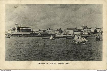 tanzania, ZANZIBAR, View from the Sea (1940s) Postcard