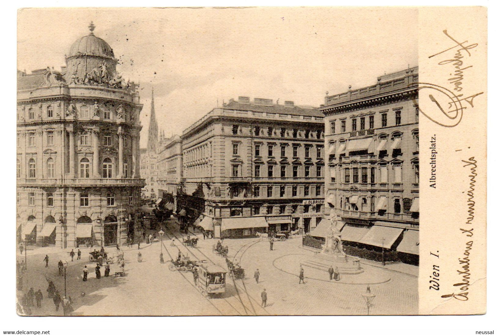 tarjeta postal de  albrechtsplatz   wien circulada