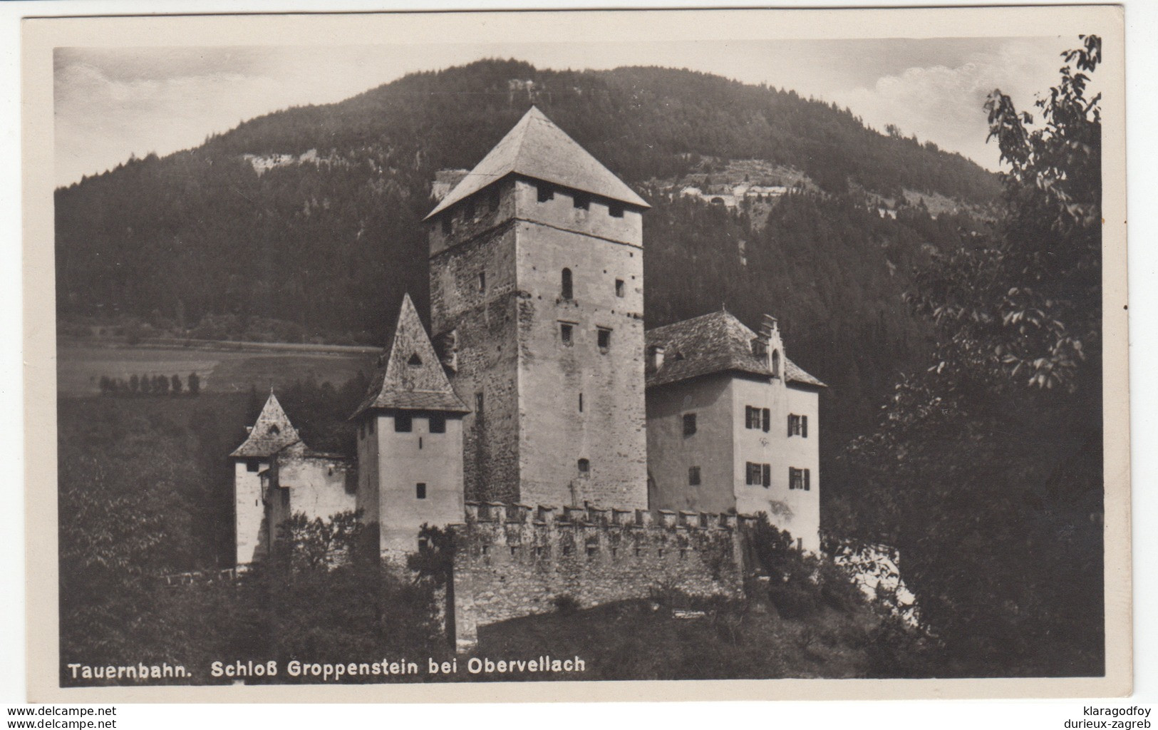 Tauernbahn, Schloss Groppenstein bei Obervellach old postcard unused b170815