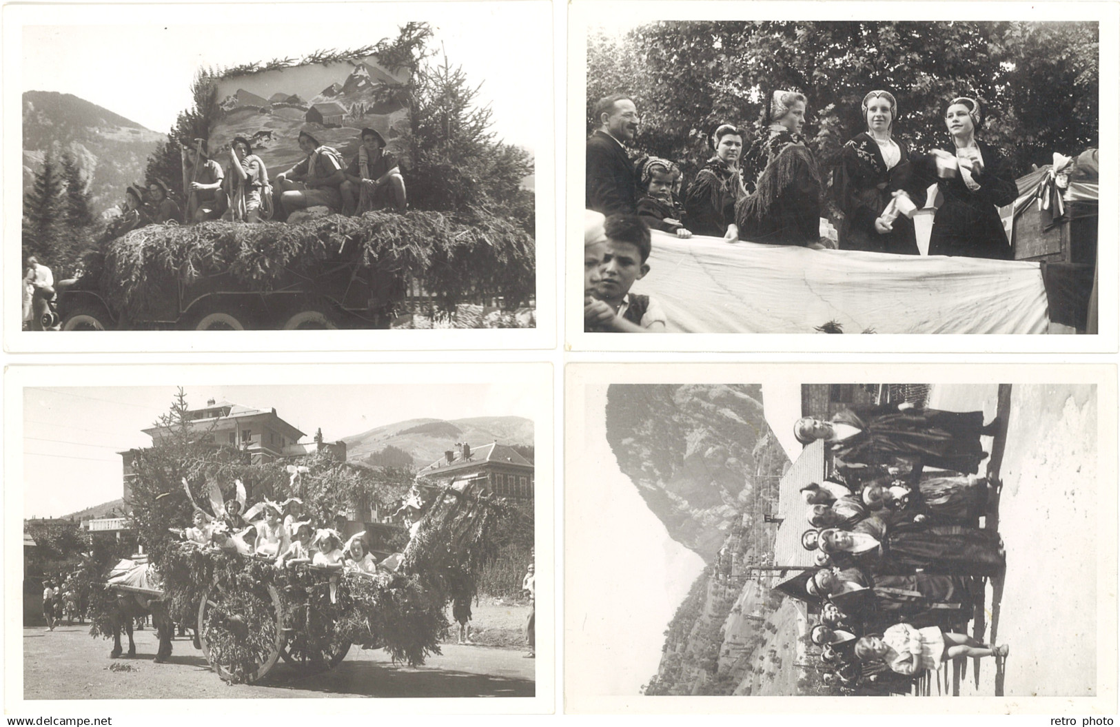 TB 73 - 4 photos - Bourg Saint Maurice – Fête de l’Edelweiss 1946