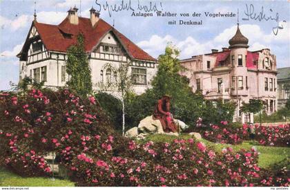 73977468 Dux Sudeten Duchcov CZ Anlagen Walther von der Vogelweide mit Denkmal