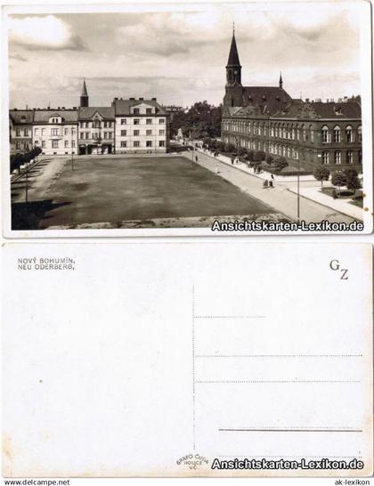 Neu Oderberg-Oderberg Nový Bohumín Bohumín (Bogumin) Marktplatz - Foto AK 1936