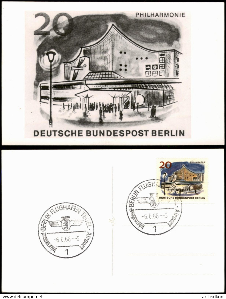 Tegel-Berlin Briefmarke  mit Sonderstempel Flughafen Tegel Airport 1966