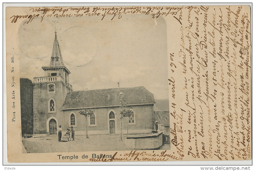 Temple de Ballens edit Photo des Arts Nyon 305 Timbrée 1901 temple Protestant