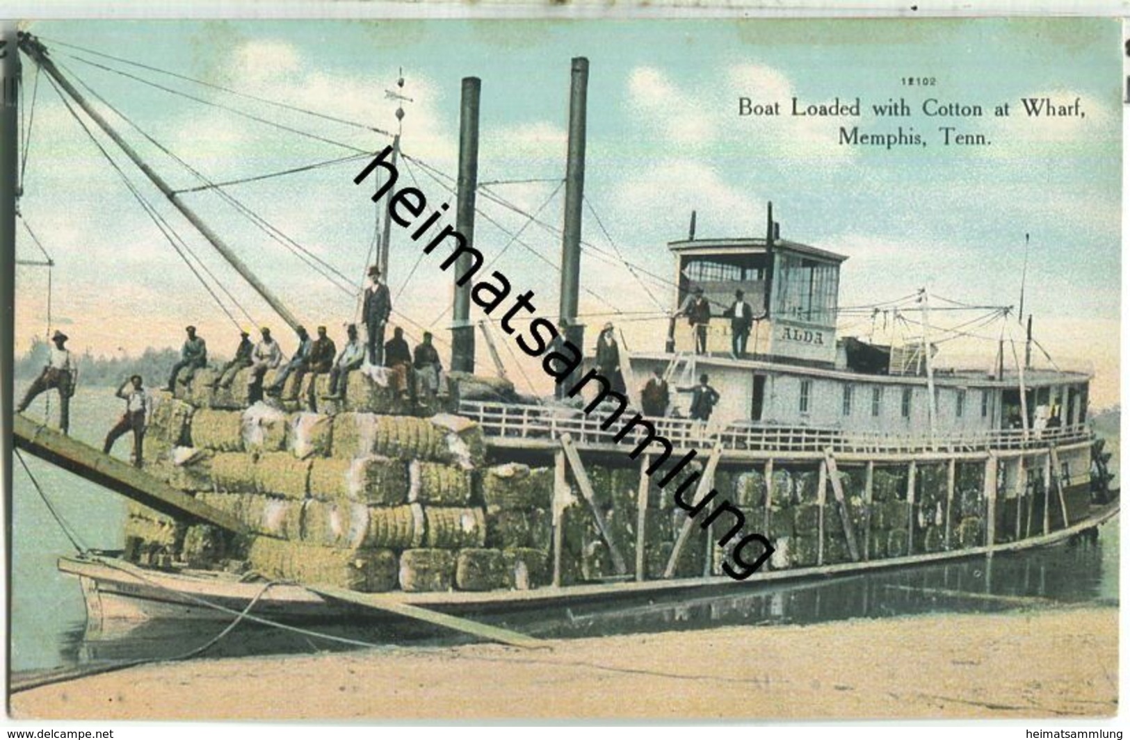 Tennessee - Memphis - Boat loaded with Cotton at Wharf