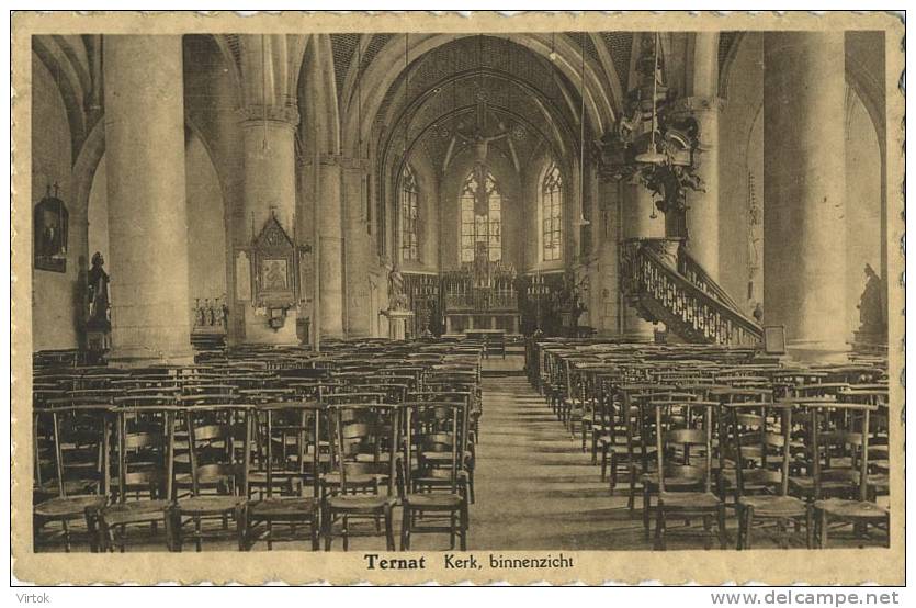 TERNAT : Kerk , binnenzicht    ( geschreven zonder  zegel )