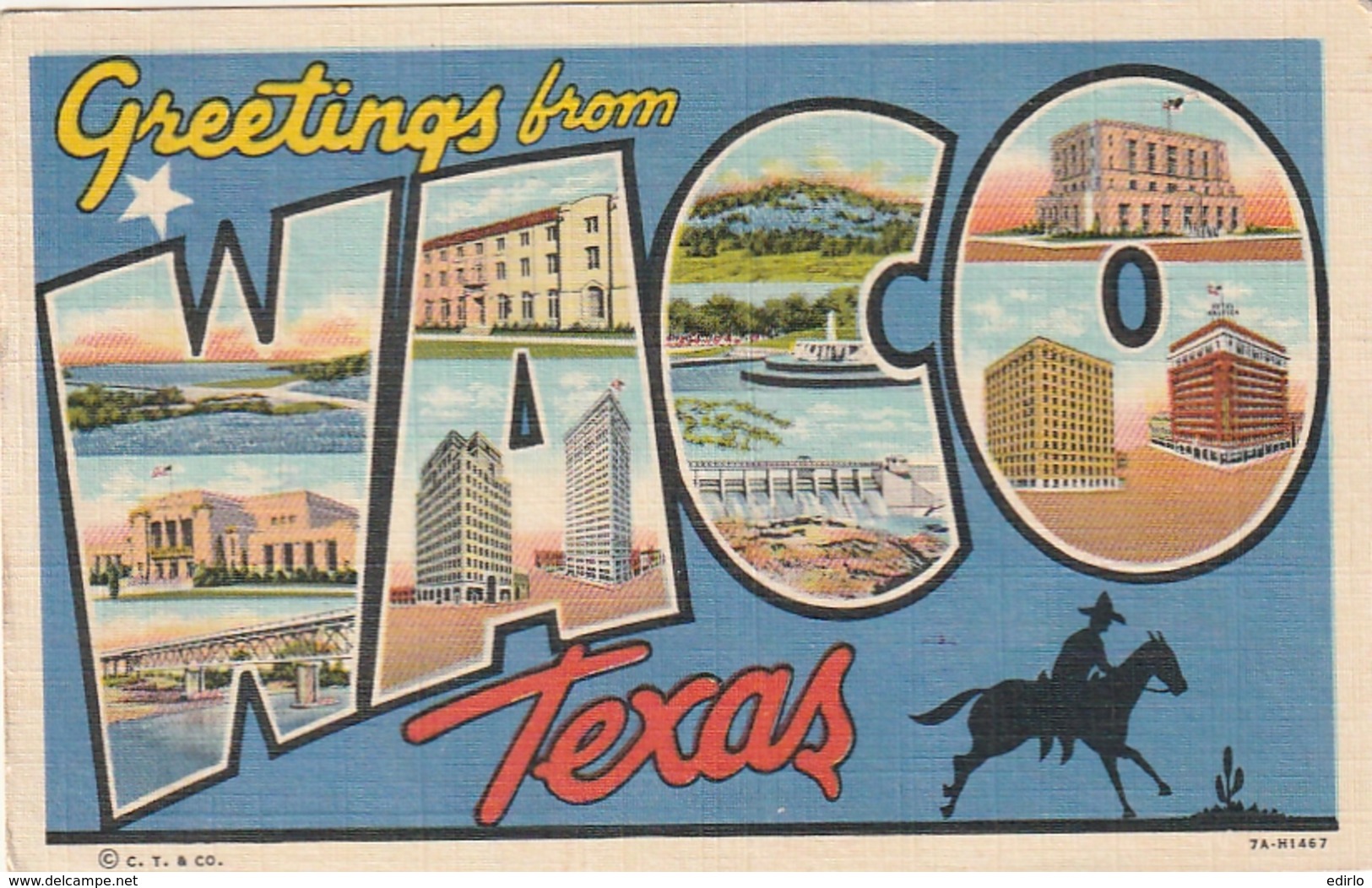 *** TEXAS  Dallas Greetings from - T 54 cts