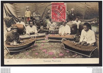 CPA carte photo Siam Thailande Siamese Musicians