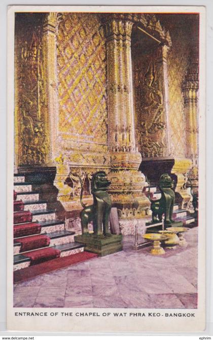 Thaïlande Thaïland Siam - Entrance of the Chapel of Wat Phra Keo Bangkok - Vintage Postcard