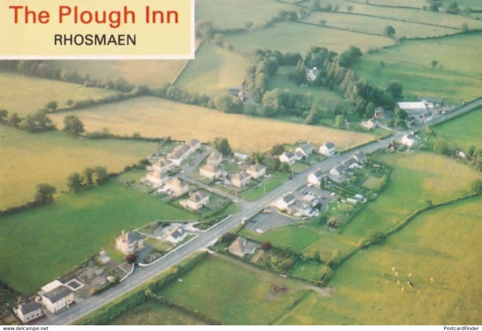 The Plough Inn Map Aerial Llandeilo Carmarthenshire Wales Postcard