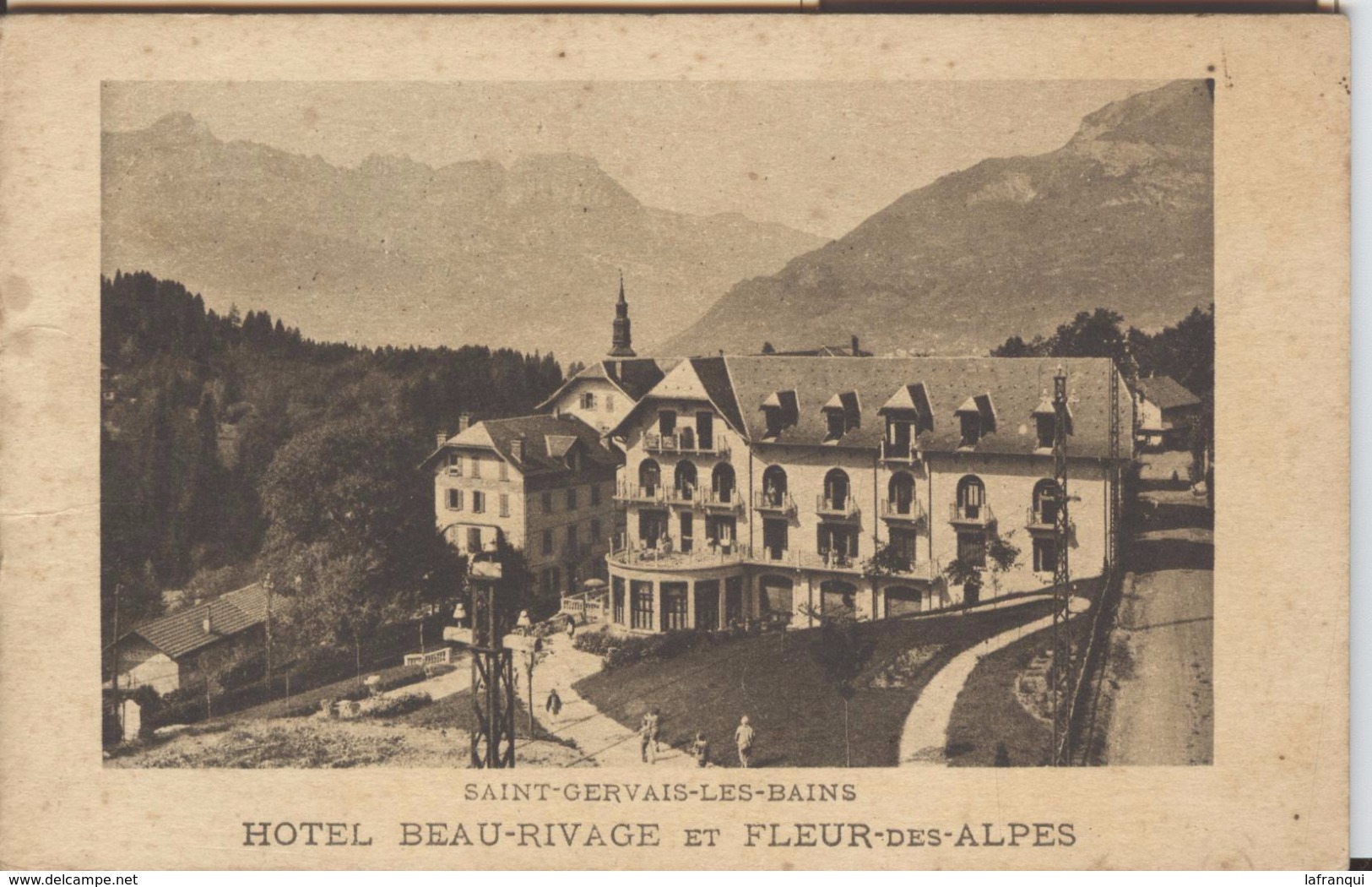 -themes div- ref R117- carte publicitaire 4 volets - saint gervais les bains -st gervais les bains - hotel beau rivage -