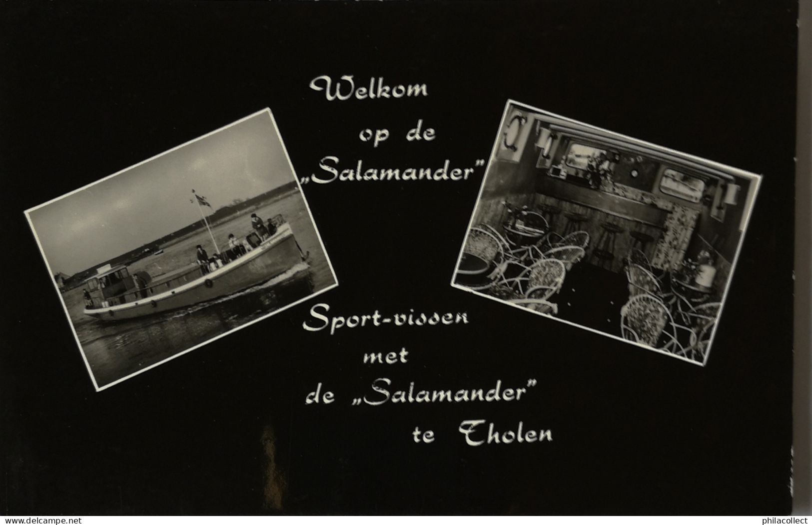 Tholen (Zld.) Reklamekaart Sport vissen met de Salamander 1969