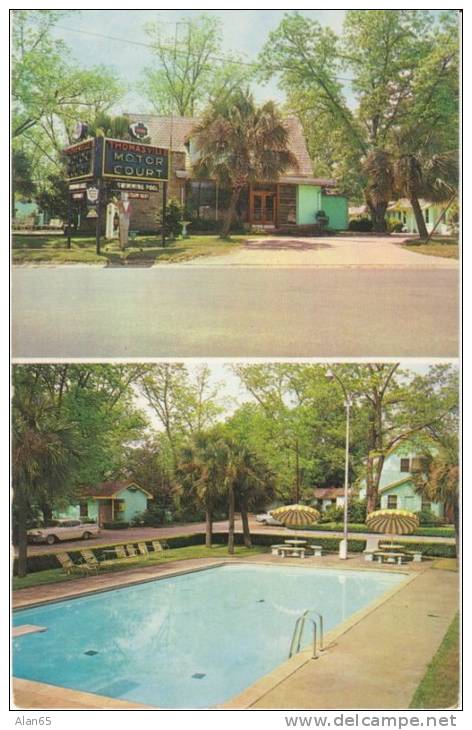 Thomasville GA Georgia, Motor Court Motel Lodging, Auto, c1950s Vintage Postcard