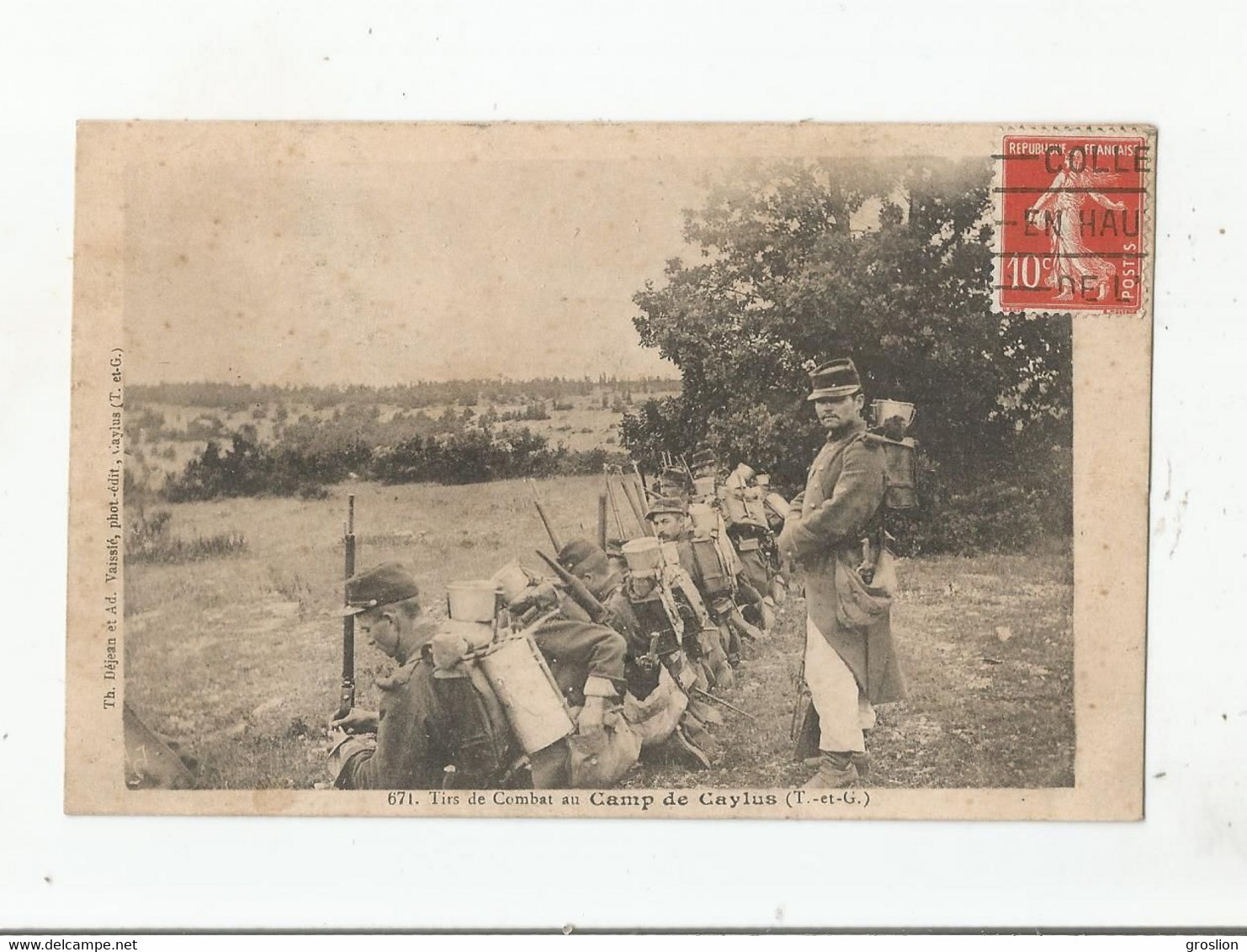 TIRS DE COMBAT AU CAMP DE CAYLUS (T ET G ) MILITAIRES AVEC FUSILS