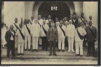 TOGO - Gouverneur Bonnecarrere recevant les notables de Lomé