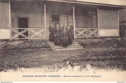 Tonga - Native novices and their teacher - Publ. Missions Maristes d'Océanie