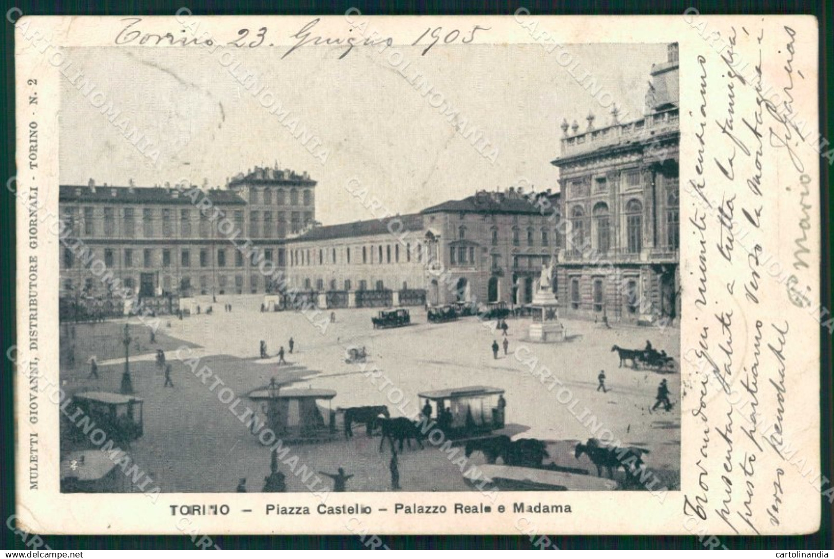 Torino Città Piazza Castello Palazzo Reale Palazzo Madama cartolina MZ7943