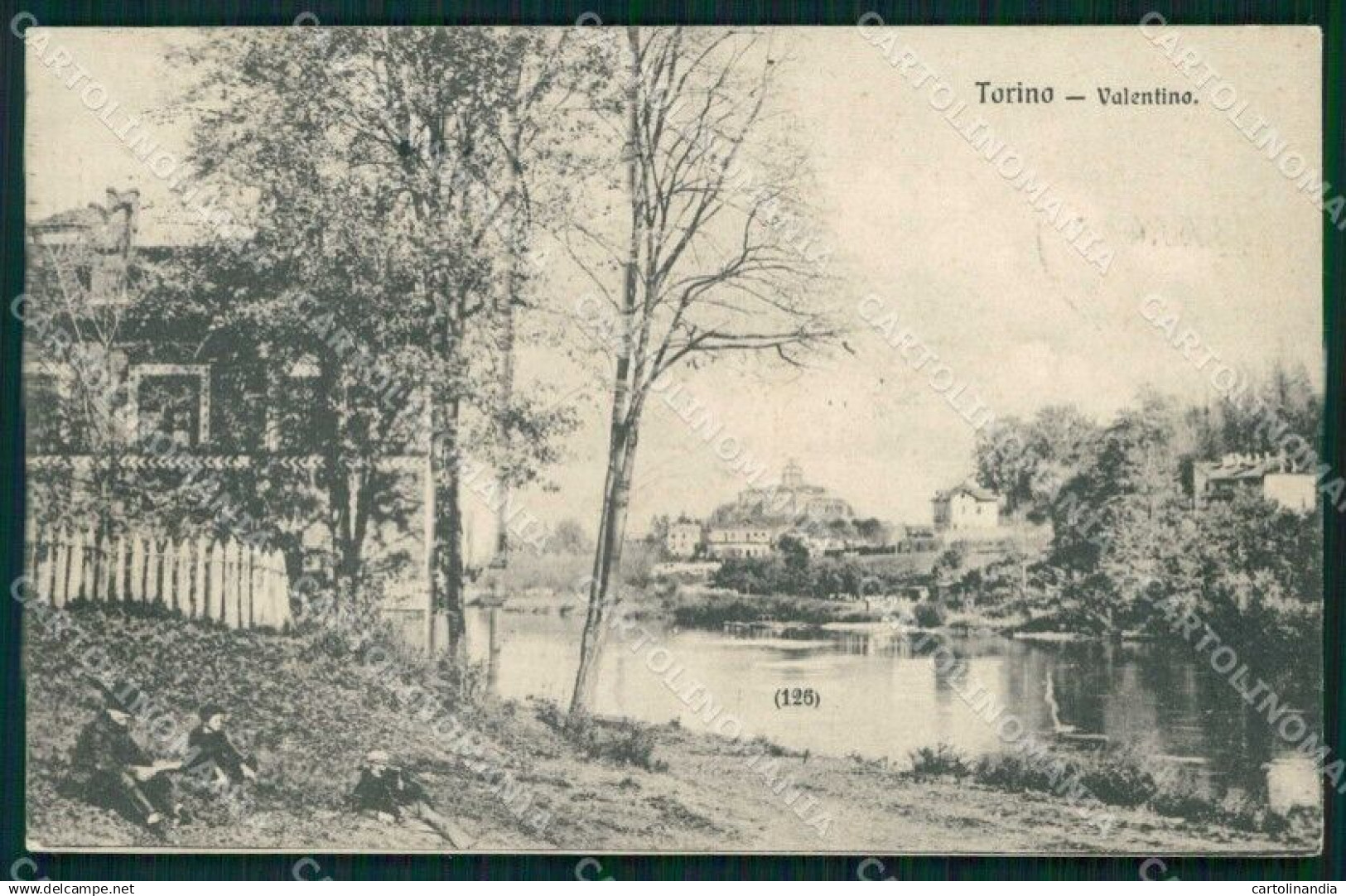 Torino Città Valentino Fiume Po cartolina MZ9157