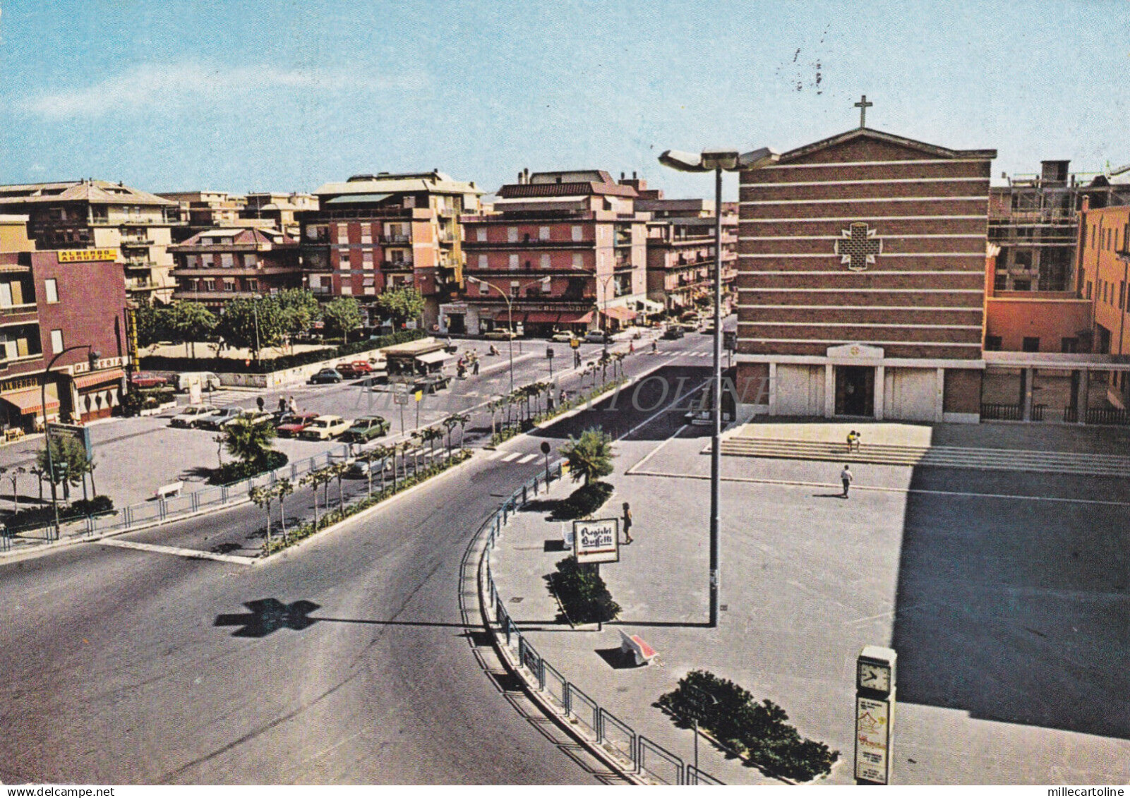 TORVAIANICA - Piazza Ungheria e Chiesa Immacolata Concezione, Cartolina 1982